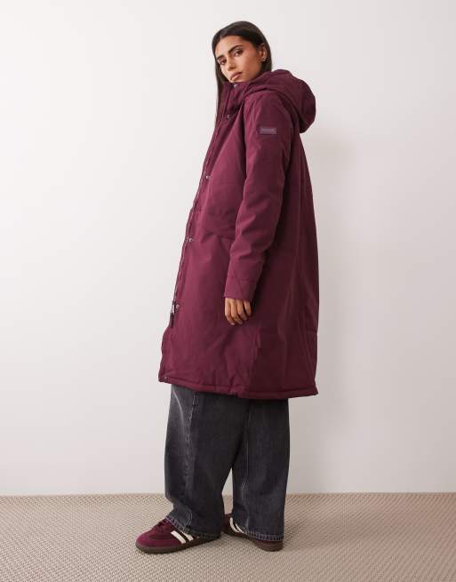 Regatta Waterproof hooded ramona insulated jacket in fig black zebra, 4 of 4