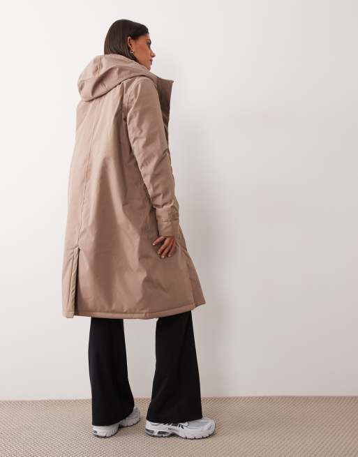 Regatta Waterproof hooded ramona insulated jacket in mocha abstract leopard spot, 4 of 4