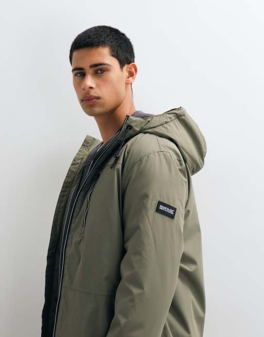 Regatta Waterproof hooded winter shorebay insulated jacket in smokey olive black, 2 of 5