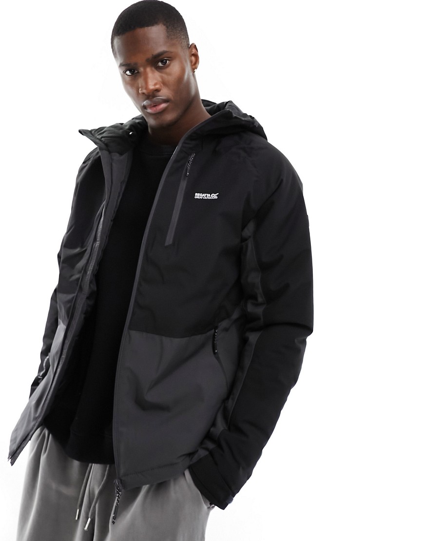 Regatta Waterproof Insulated Jacket in Black and Ash