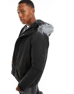 Regatta Waterproof Insulated Jacket with removable faux fur trim in Black - ASOS Price Checker