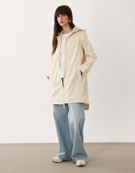 Regatta Waterproof longline brianka hooded jacket in light vanilla