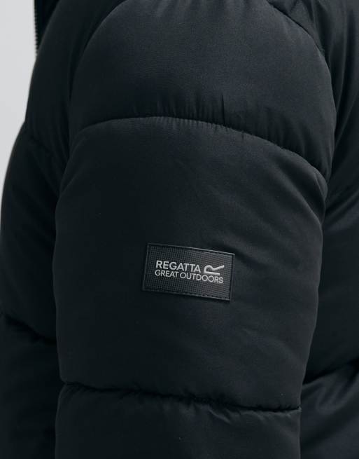 Regatta Waterproof marek short quilted jacket in black pineneedle, 3 of 5