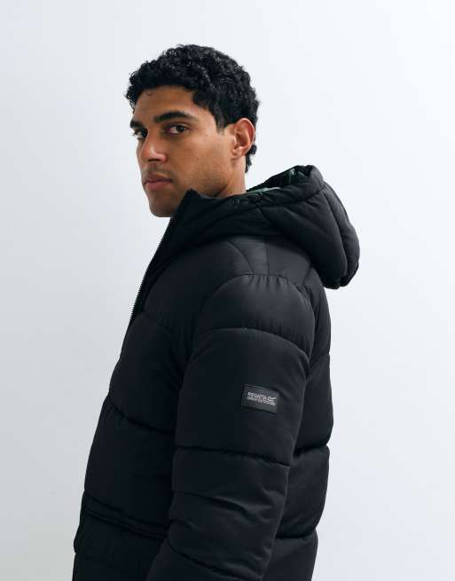 Regatta Waterproof marek short quilted jacket in black pineneedle, 5 of 5