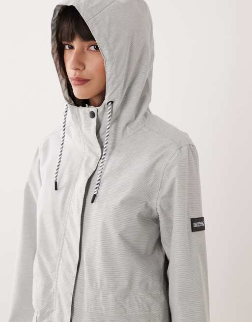 Regatta Waterproof norana hooded jacket in drizzle linear stripe, 3 of 4