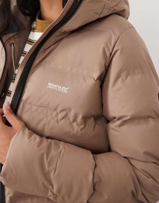 Regatta Waterproof thermal altoro padded jacket in mocha, 3 of 4