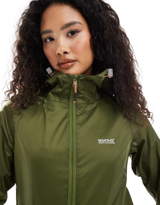 Regatta Women's Pack-It III Waterproof Rainwear Jacket in Green