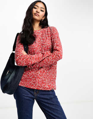 Regatta x Orla Kiely long sleeve T-shirt in red | ASOS