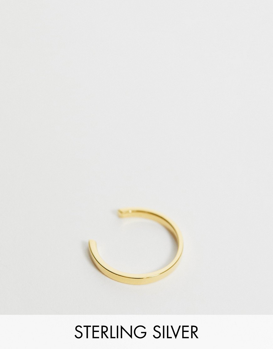 фото Регулируемое позолоченное кольцо с перекрестным дизайном astrid & miyu-золотой