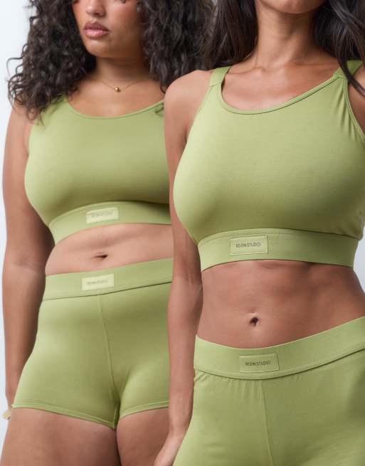 Reign Studio Conna bralette de copas grandes en verde, 5 de 5