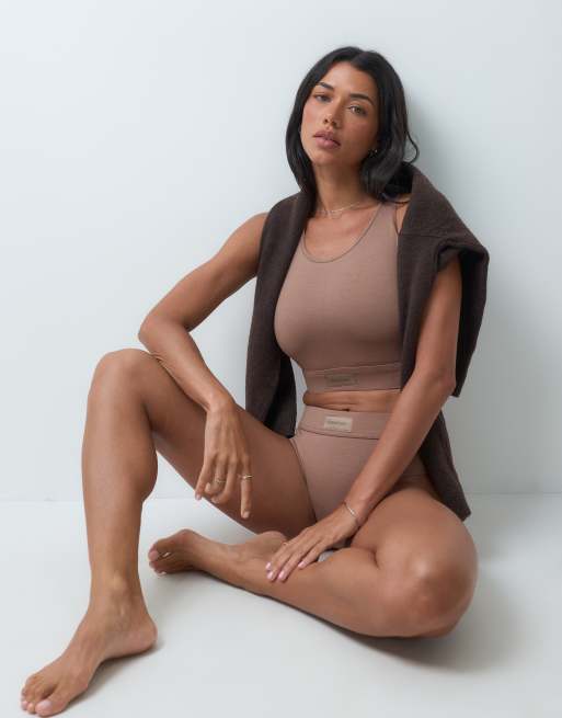 Reign Studio Fuller Bust Chill With Me bralette in beige, 2 of 5