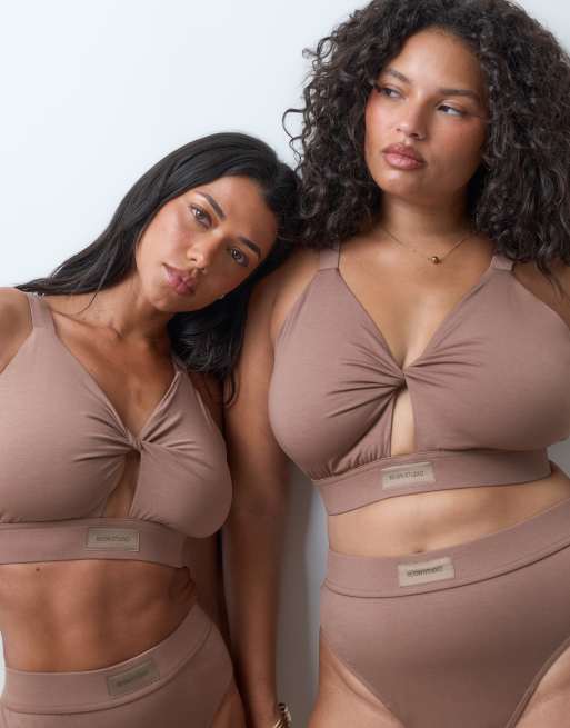 Reign Studio Fuller Bust Maya bralet in beige, 3 of 5