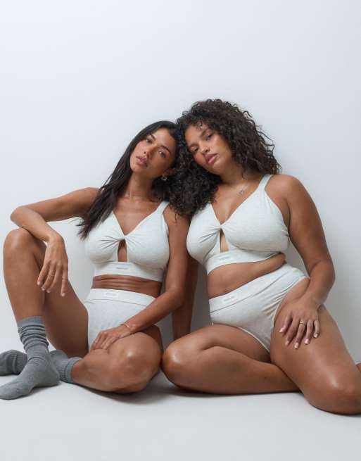 Reign Studio Fuller Bust Maya bralette in gray melange, 4 of 5