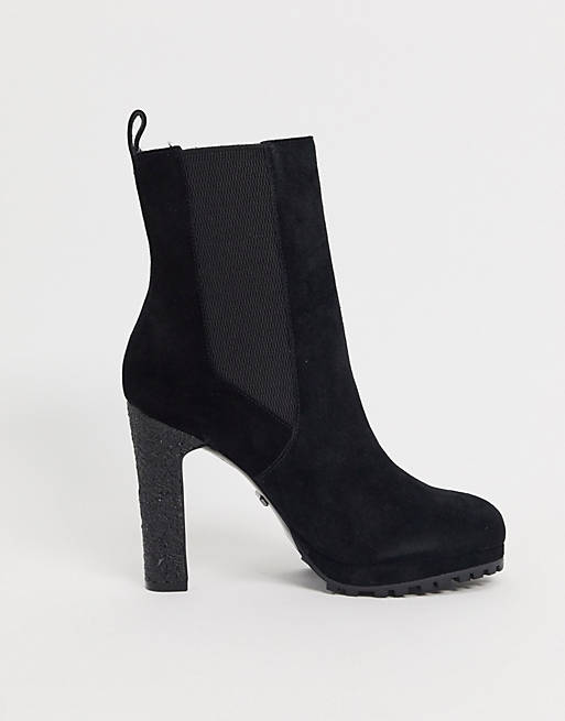Reiss amalia platform ankle boots in black | ASOS