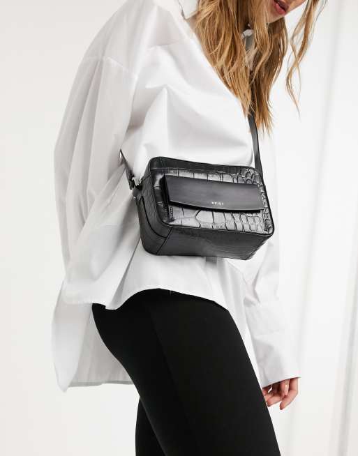 REISS Alma Small Leather Clutch Bag