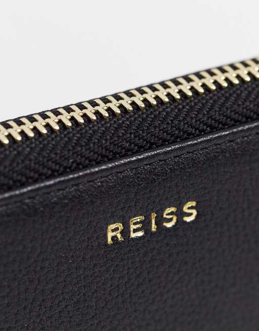 Reiss ava leather purse in black