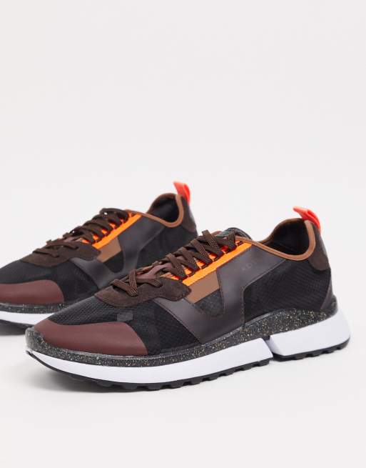 ethan mesh and leather trainer