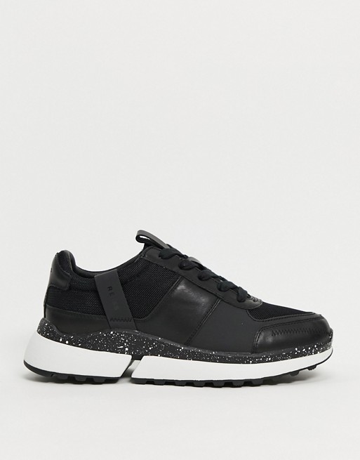Reiss ethan runner trainers in black