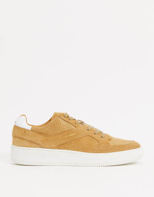 cream leather trainers
