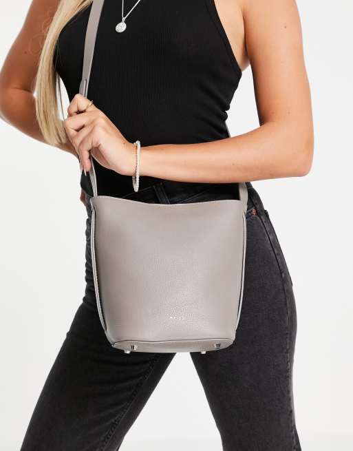 Grey leather on sale bucket bag