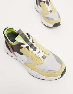 yellow leather trainers