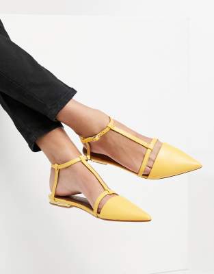 pointed ballet flats with ankle strap