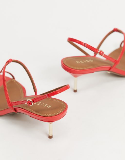 Sandalias rojas tacon medio new arrivals