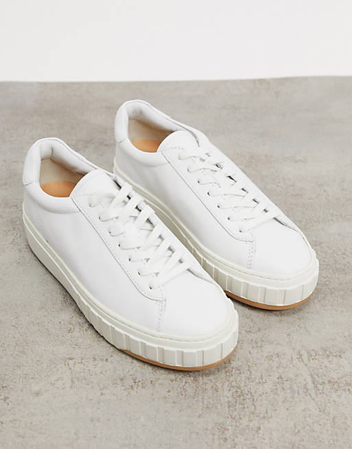 Reiss Oxford lace up minimal sneakers in white | ASOS