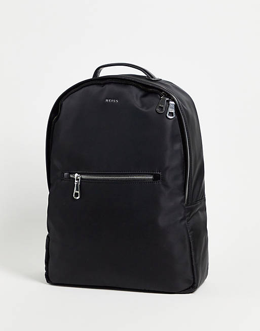 Reiss parker nylon backpack in black | ASOS