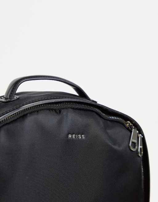 Reiss parker nylon backpack in black