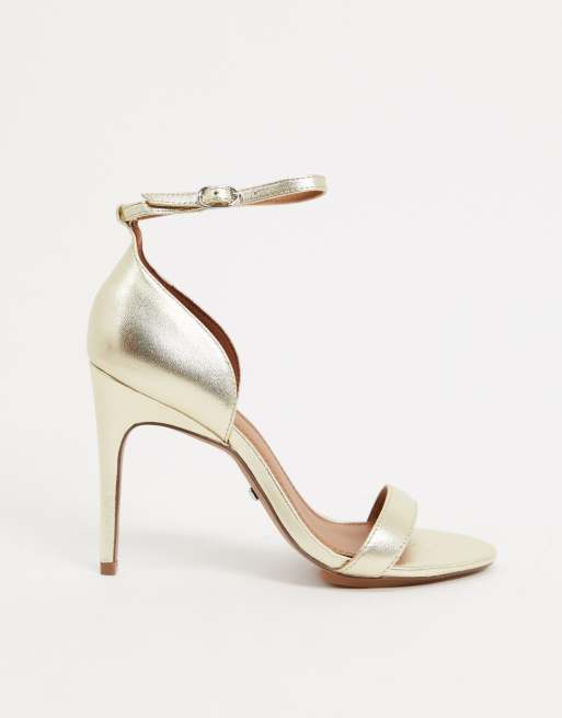 Reiss paula stiletto heeled sandals in gold ASOS