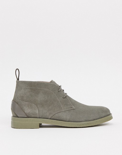 Reiss reeves chukka boots in grey suede