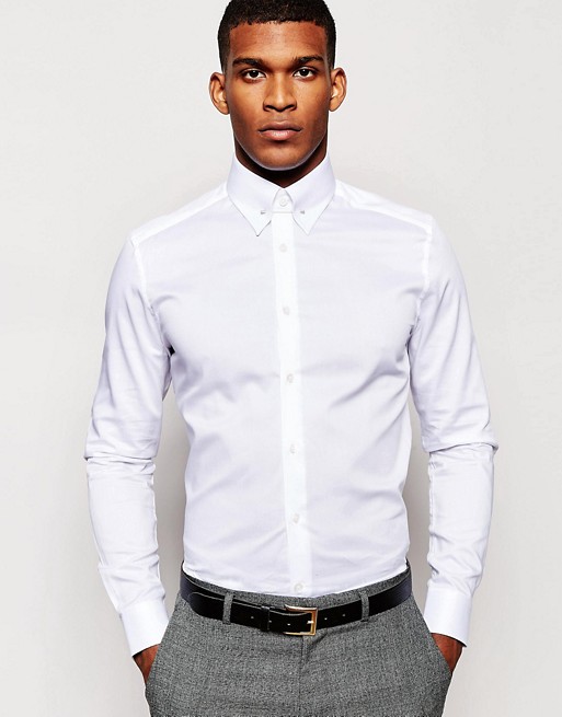Reiss | Reiss Shirt with Collar Bar in Slim Fit