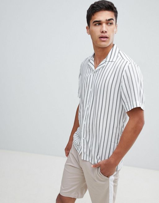 Reiss slim short sleeve shirt in stripe | ASOS