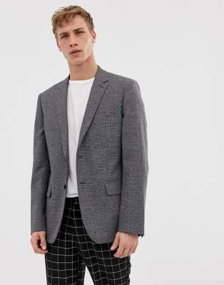 Reiss Slim Suit Jacket In Salt N Pepper