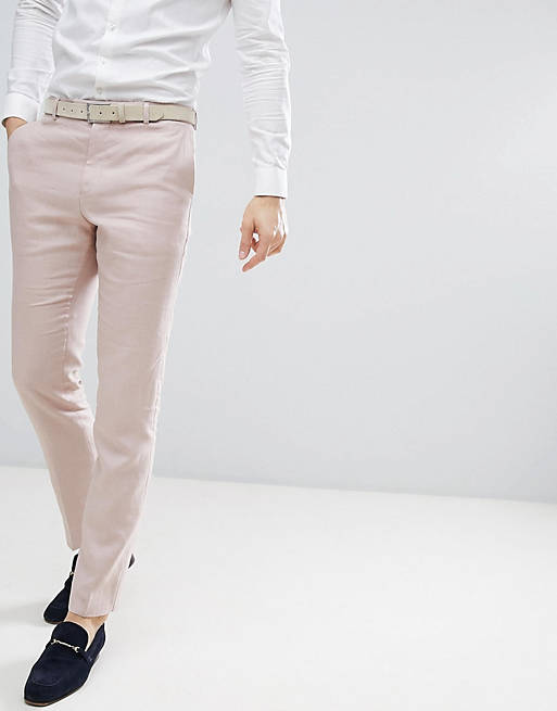 Reiss slim suit pants in light pink