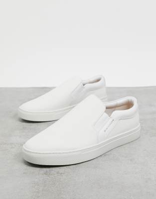 white plimsolls slip on