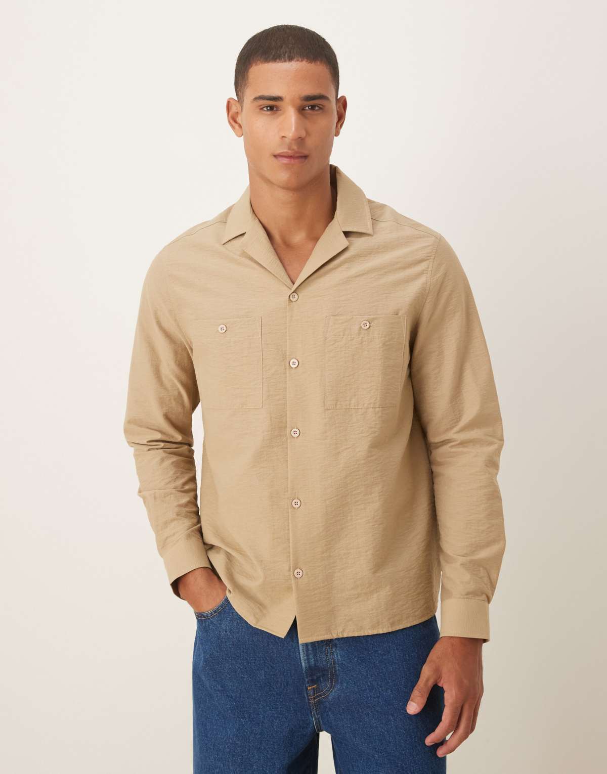 RELAXED REVERE DOUBLE POCKETS IN BEIGE TEXTURE