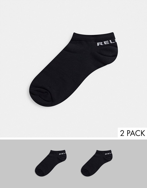 Religion 2 pack ankle socks in black