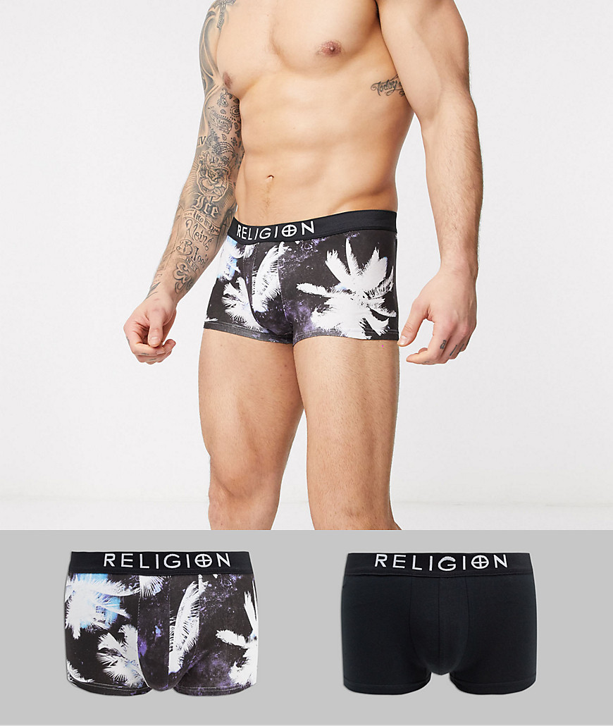 Religion 2 pack printed trunks-Black