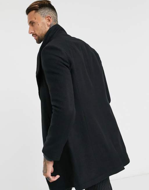 Religion asymmetrical funnel neck coat in black, 2 of 4