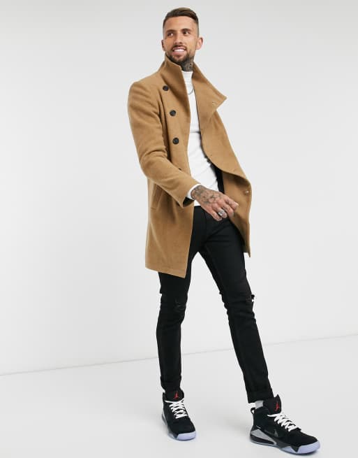 Asymmetrical collar coat clearance mens