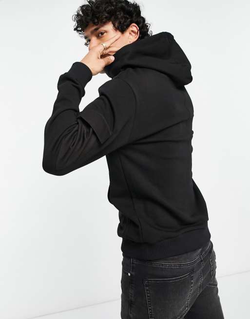 Hollister small scale logo relaxed fit hoodie with zip pocket in