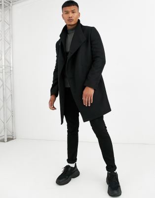 religion funnel neck asymmetric overcoat