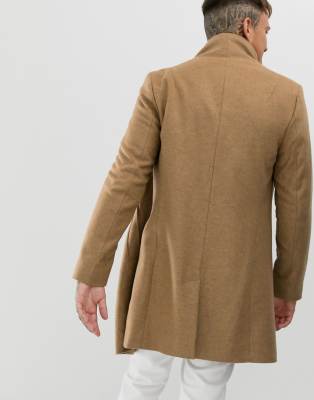 religion funnel neck coat in camel