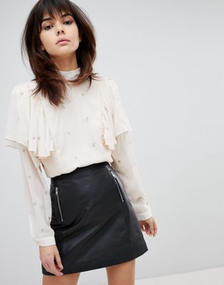Religion High Neck Shirt With Ruffle And Tie Back | ASOS
