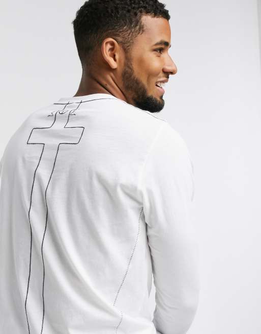 Religion – Langärmliges Shirt aus Baumwolle in Weiß - WHITE