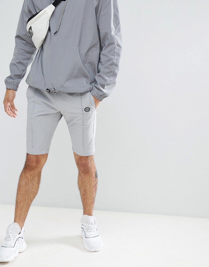 Religion - Nylon shorts in grijs met stretch