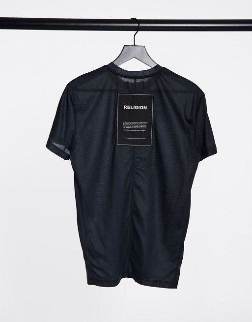 Religion oversized t-shirt in washed black