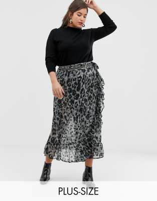 plus size wrap maxi skirt